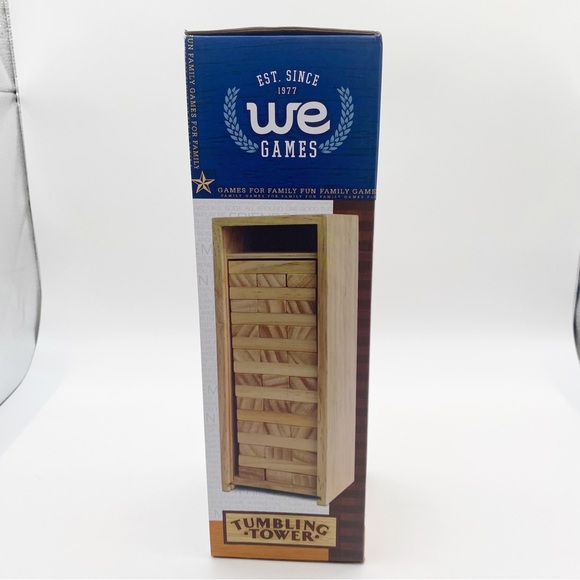 WE Games Wooden Block Stacking Tower Storage  Tumble Game Tabletop Games 14 inch - Picture 5 of 7